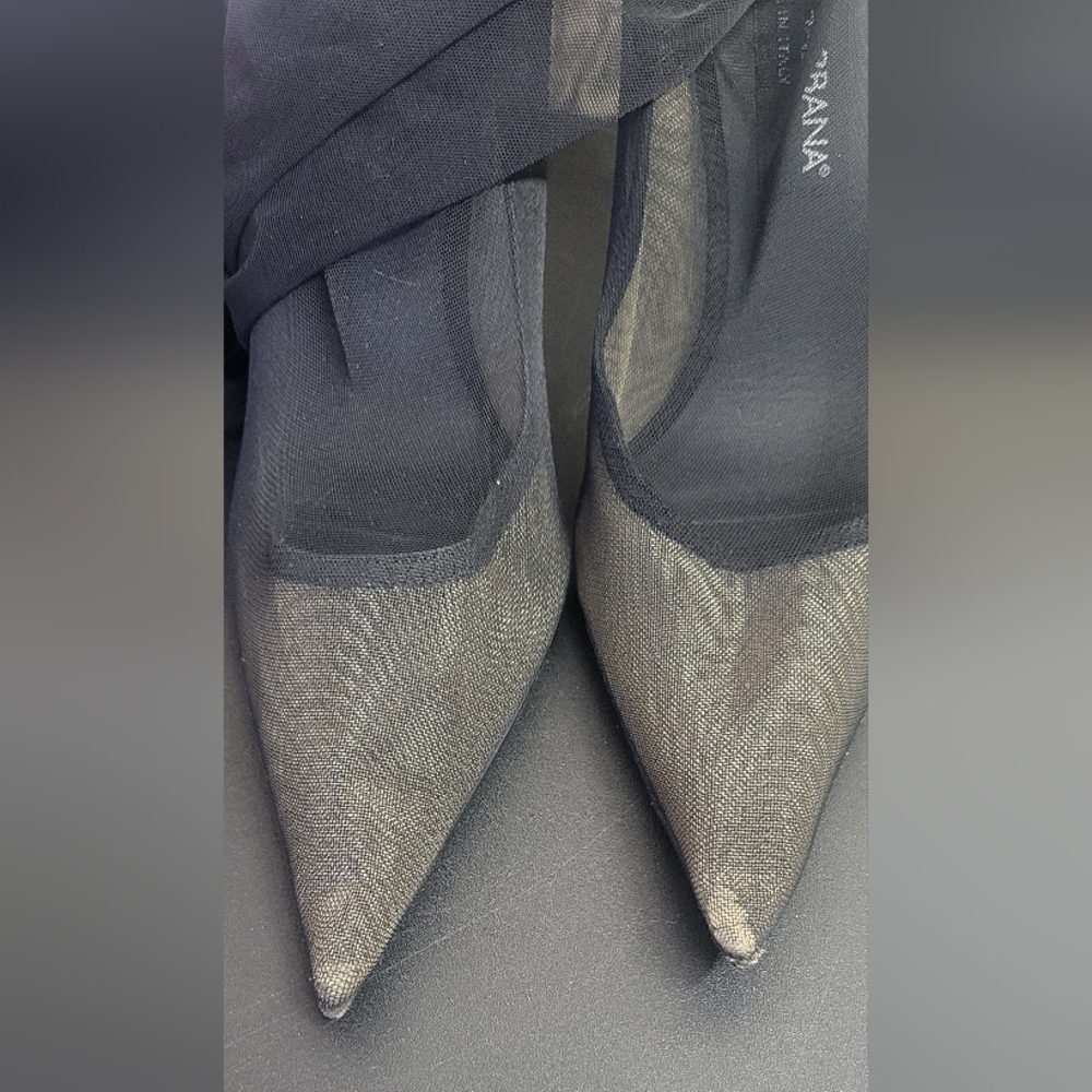 Dolce & Gabbana Black Tulle Thigh-High Boots Size 40 ABOUT 9 - Picture 10 of 14